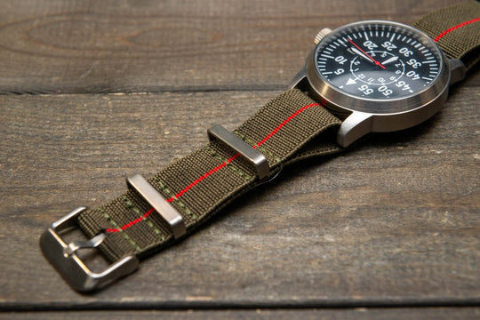 Military Stretch Nylon Watch Strap, Army Style Single Pass Watch Band by FinWatchStraps®,watch lugs 20 mm,22 mm. - finwatchstraps